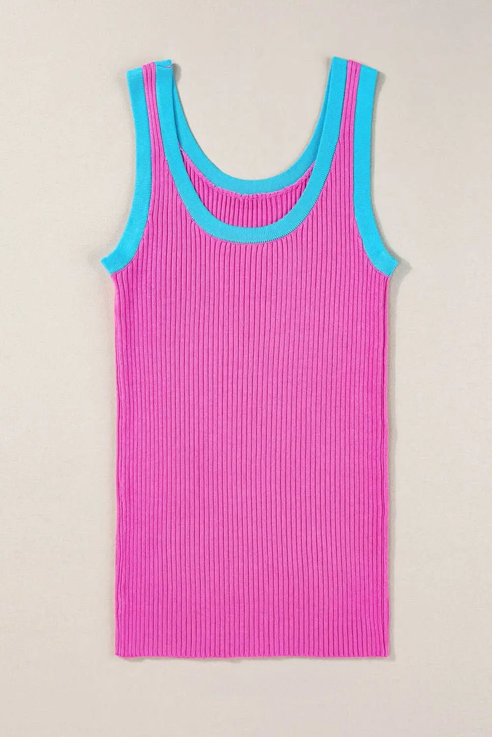 Trendy pink ribbed tank top - Love Salve